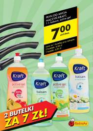 2 butelki płynu do mycia naczyń Kraft za 7 zł.