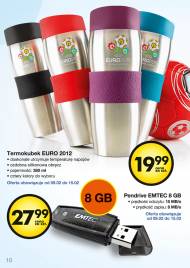 Termokubek Euro 2012, cena 19,99PLN. Pendrive Emtec 8GB, cena 27,99PLN