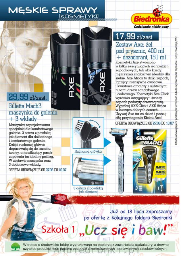 Kosmetyki męskie: Zestaw Axe - żel pod prysznic+ dezodorant w cenie 17,99PLN. ...
