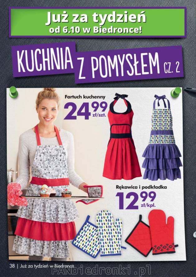 Fartuch kuchenny jak sukienka - już od 6 października w Biedronce.
