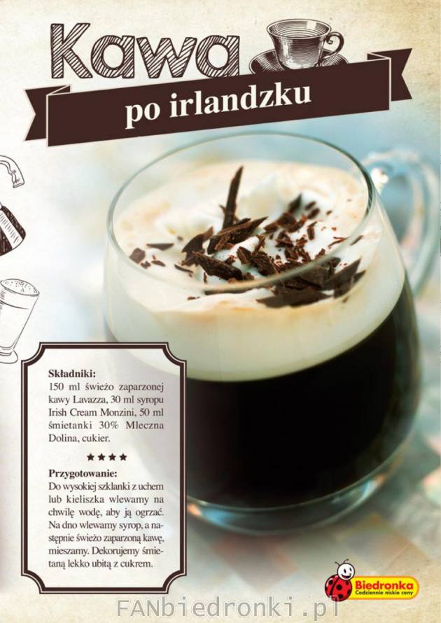 Prosty sposób przygotowania kawy po irlandzku.