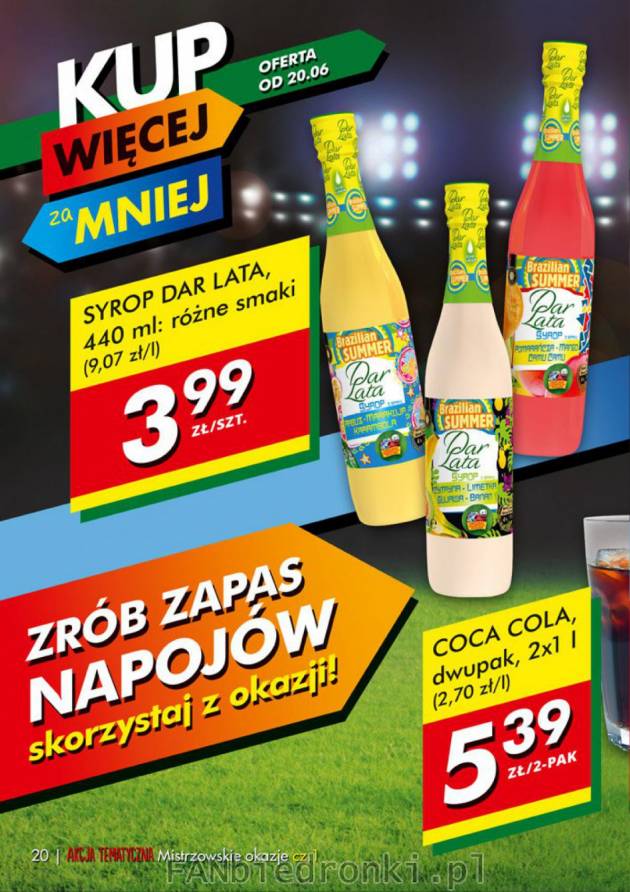 Syrop Dar Lata w 3 smakach do wyboru i 2-pak Coca-Coli za 5,39 zł.