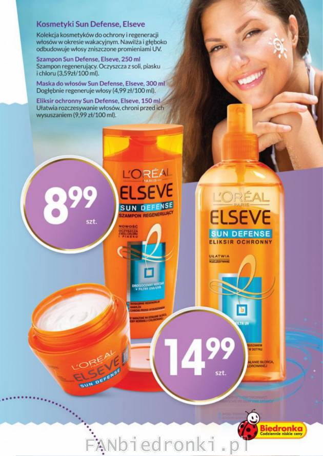 Pomarańczowa seria kosmetyków Elseve doskonale chroni włosy przed promieniami UV.