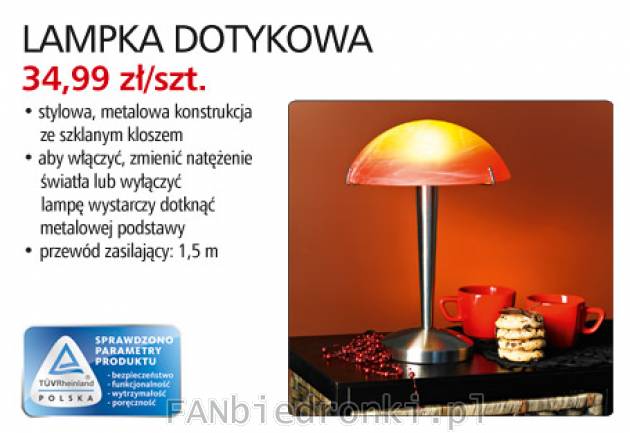Lampka dotykowa dekoracyjna, Cena: 34,99 zł/szt.
