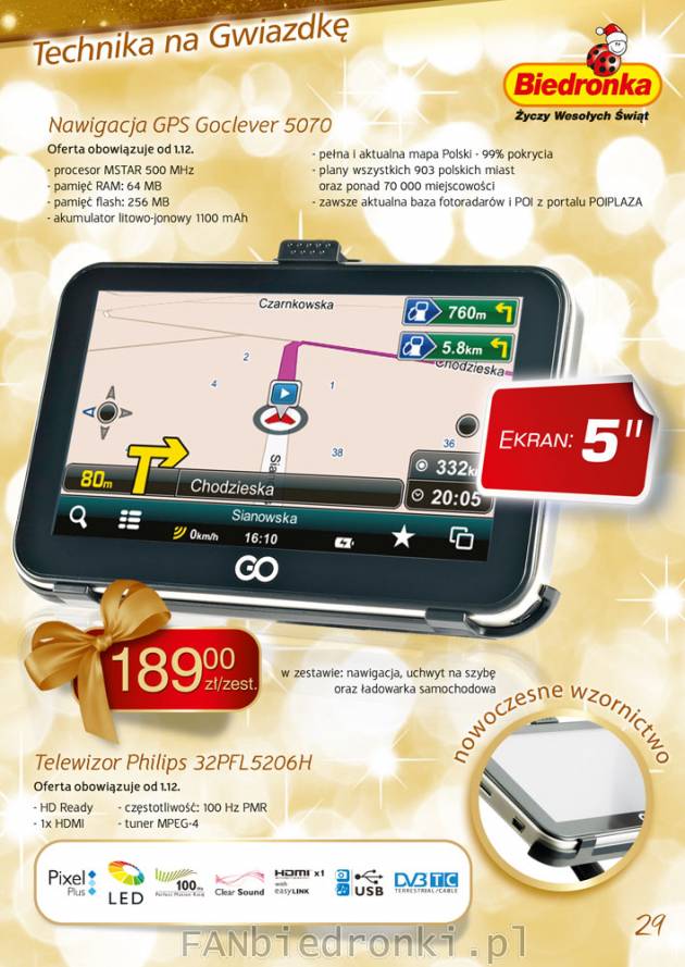 Nawigacja GPS Goclever 5070 (od 1 grudnia)
- procesor Mstar 500Mhz
- Ram 64MB
- ...
