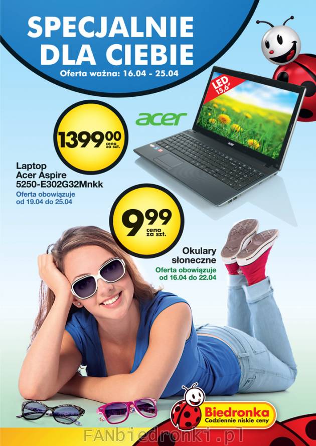 Laptop Acer Aspire z Biedronki 5250-E302G32Mnkk w cenie 1399PLN. Parametry na następnym ...