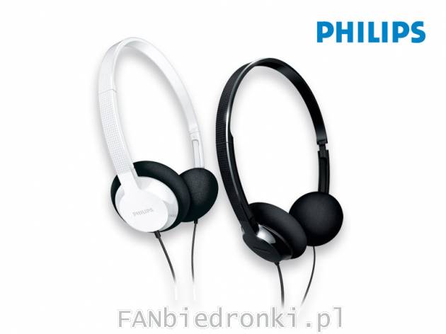 Słuchawki Philips SHL1000, cena: 24,99 PLN, 
- przetwornik głośnika 32 mm
- ...